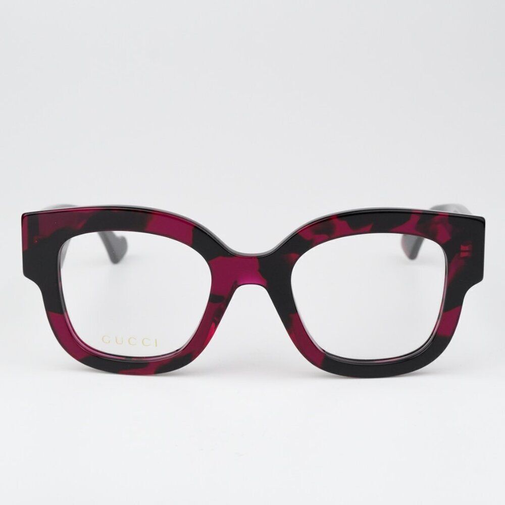 NEW Gucci GG1423O 003 Fuchsia Havana Women Square Eyeglasses GG 1423O - Picture 3 of 11